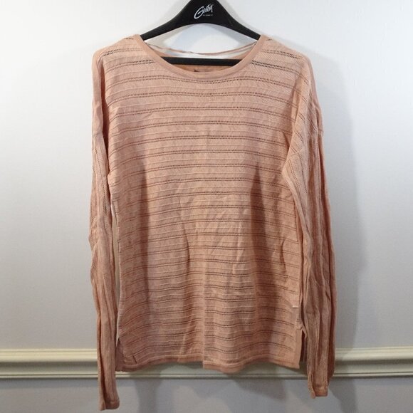 PRANA Madeline Sweater Size M NEW Champagne MSRP $79 Pink Peach Crochet - Picture 1 of 8